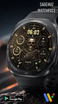 A141 Gold Skeleton Watchface screenshot 1