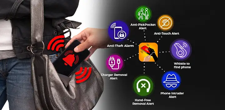Phone Anti-Theft Alarm — Android app banner