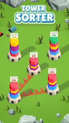 Tower Sort 3D: Hexa Puzzle screenshot 1