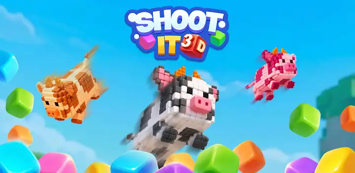Shoot It 3D: Voxel Puzzle — Android game banner