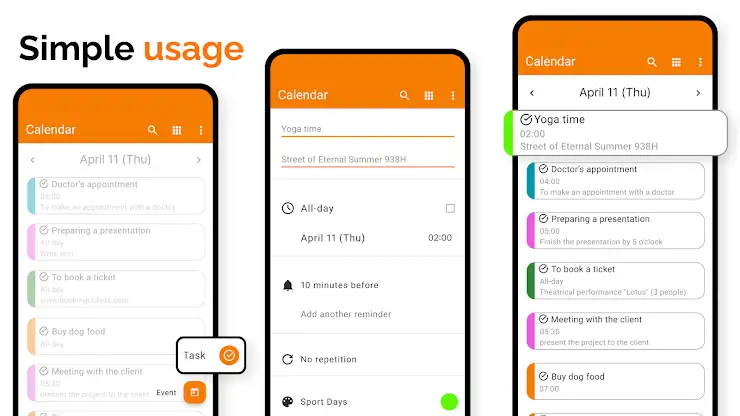 Simple Calendar screenshot 1