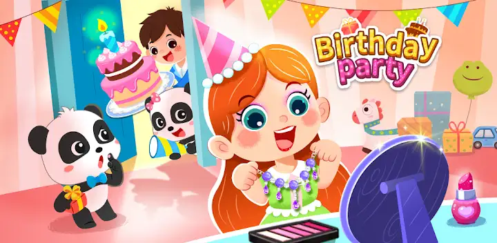 Little panda's birthday party — Android game banner