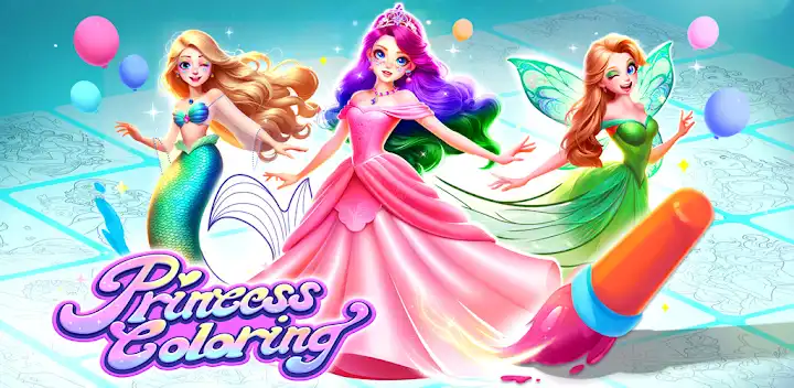 Princess Game Fantasy Coloring — Android game banner