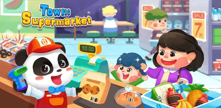 Baby Panda's Town: Supermarket — Android game banner