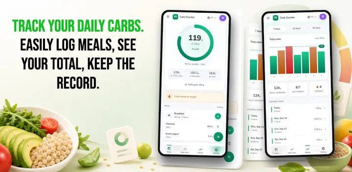 Carb Counter: Track Carbs — Android app banner