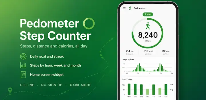 Pedometer - Step Counter — Android app banner
