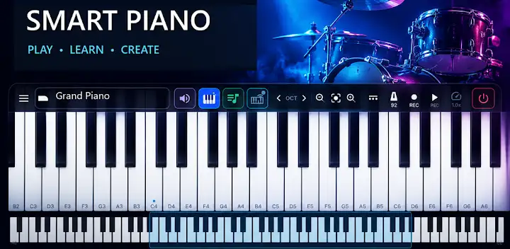 Smart Piano: Keyboard & Drums — Android app banner