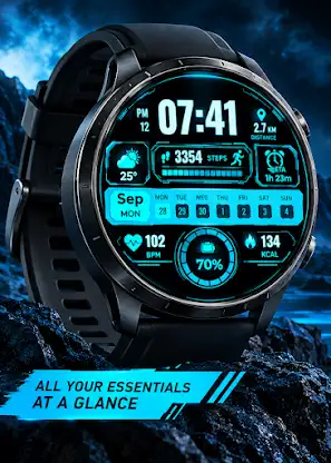 Cyber Chrono HUD Watch face screenshot 2