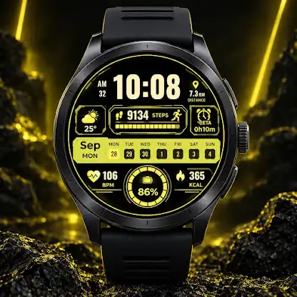 Cyber Chrono HUD Watch face screenshot 4