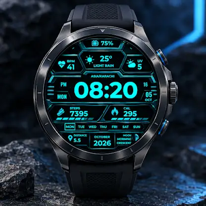 Rugged Tactical HUD Watch Face screenshot 1
