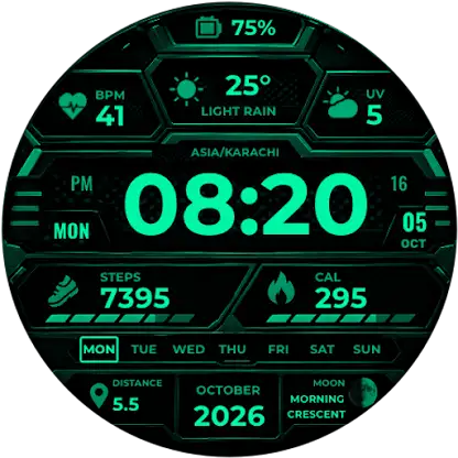 Rugged Tactical HUD Watch Face screenshot 3