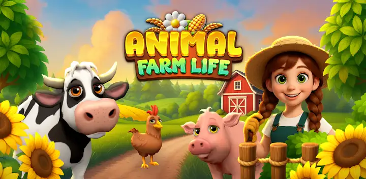 Animal Farm Life: Town Farming — Android game banner