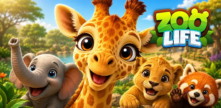 Zoo Life: Animal Park Game Fun — Android game banner