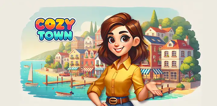 Cozy Town: Design a City Sim — Android game banner