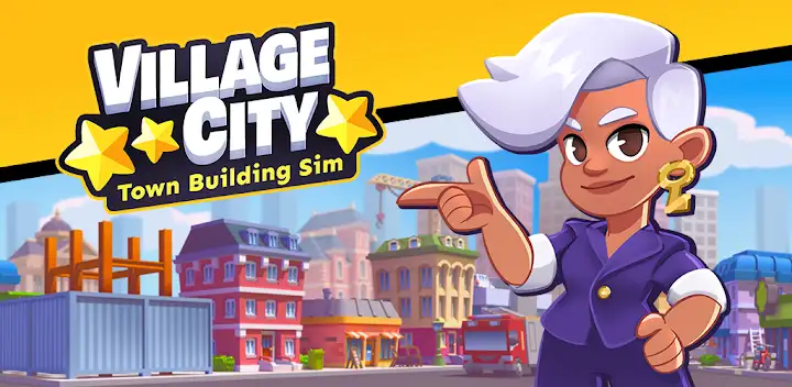 Village City Town Building Sim — Android game banner