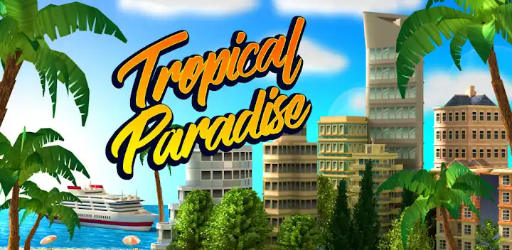 Tropic Paradise Sim: Town Buil — Android game banner