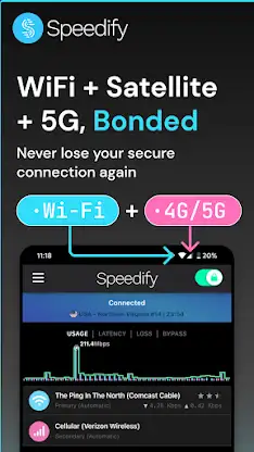 Speedify: Bond Satellite + 5G screenshot 1