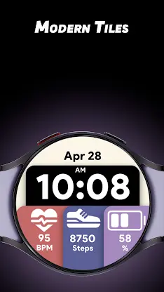 Modern Tiles - Watch face screenshot 1