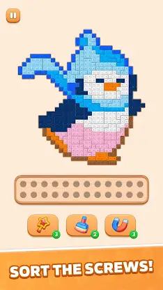 Wood Screw Sort: Pixel Puzzle screenshot 1