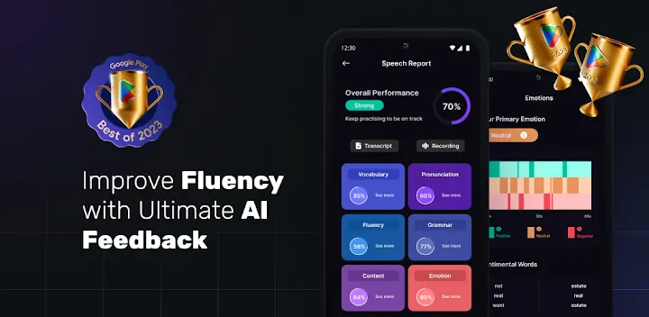 Stimuler AI: English Fluency — Android app banner