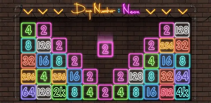 Drop Number : Neon 2048 — Android game banner