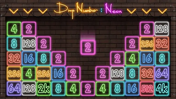 Drop Number : Neon 2048 screenshot 2