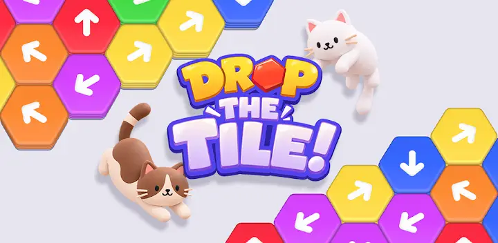 Drop The Tile: Cat Hexa Puzzle — Android game banner