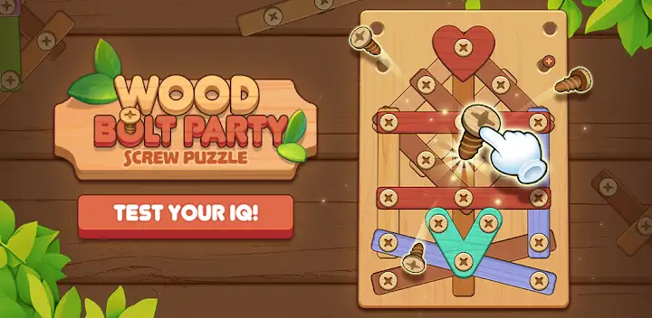 Wood Bolt Party : Screw Puzzle — Android game banner