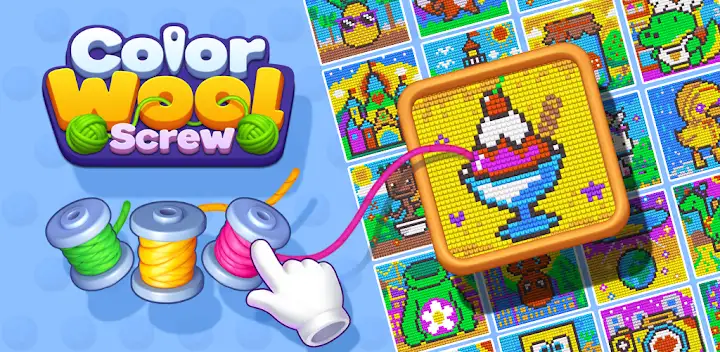 Color Wool Screw — Android game banner