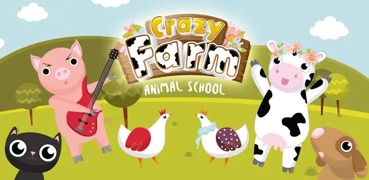 Crazy Farm - Animal School — Android game banner