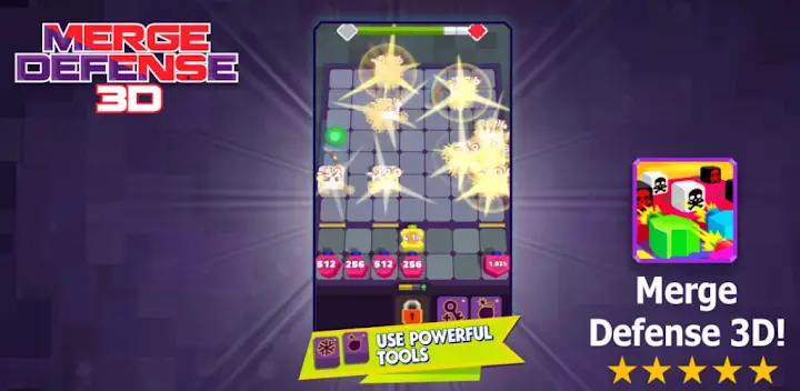 Merge Defense 3D — Android game banner