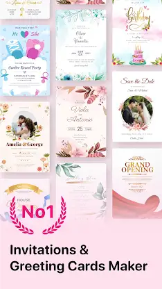 Invitation Maker - Card Design screenshot 1