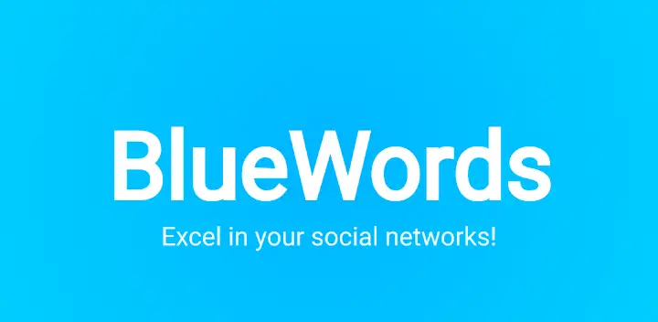 Blue Words, Stylish Fonts text — Android app banner