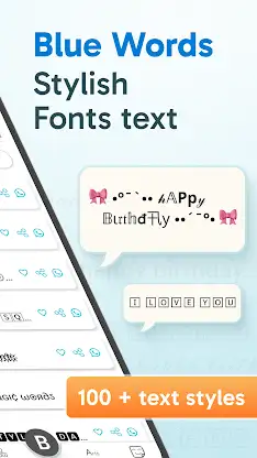 Blue Words, Stylish Fonts text screenshot 4