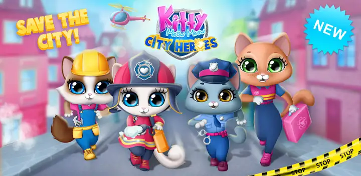 Kitty Meow Meow City Heroes — Android game banner