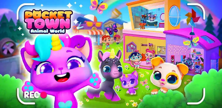 Pocket Town - Animal World — Android game banner
