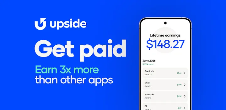 Upside: Gas & Food Cash Back — Android app banner