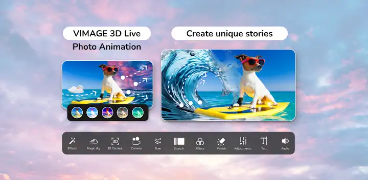 VIMAGE 3D Live Photo Animation — Android app banner