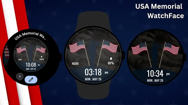 USA Memorial Watch Face screenshot 3