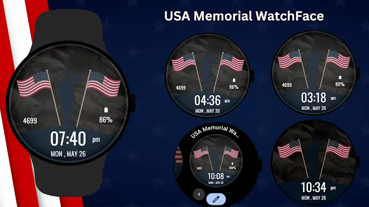 USA Memorial Watch Face screenshot 7
