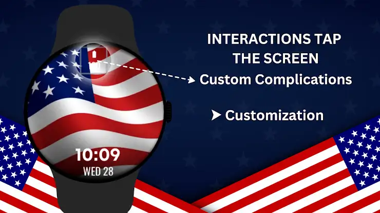 3D USA Flag Watch Face screenshot 5