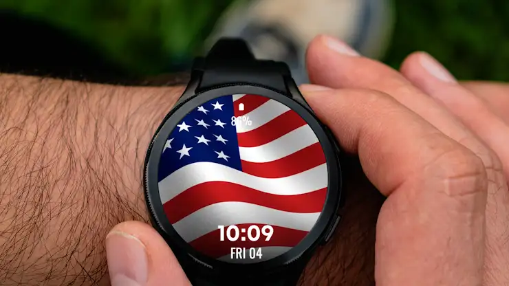3D USA Flag Watch Face screenshot 1