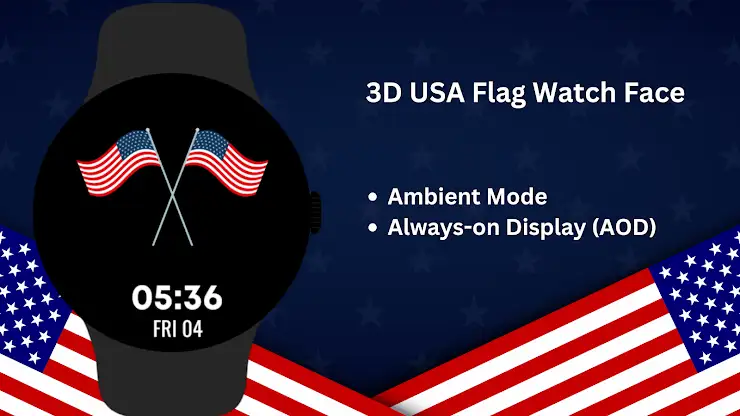 3D USA Flag Watch Face screenshot 8