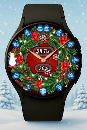 Christmas wreath Watch Face screenshot 2