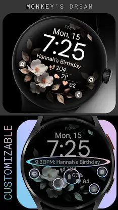 Bronze Flowers watch face screenshot 2