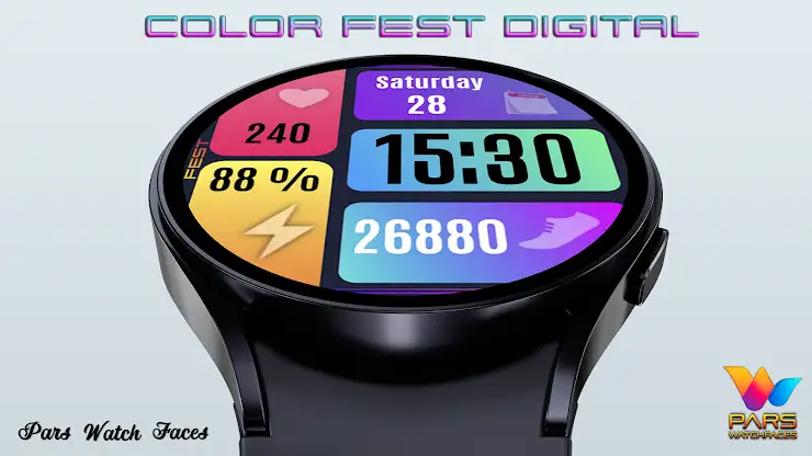 Color Fest Digital Watch Face screenshot 3