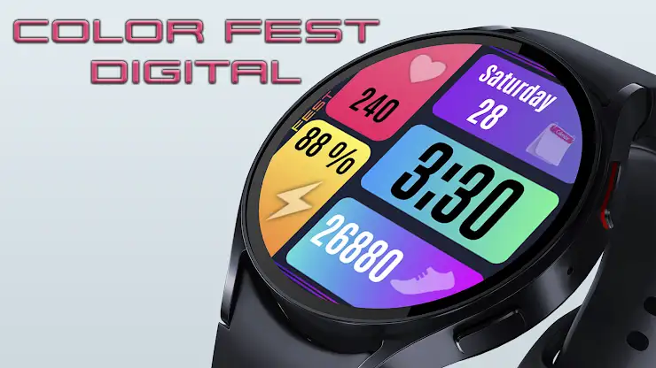 Color Fest Digital Watch Face screenshot 2
