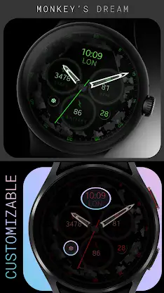 Dream 34 dark analog watchface screenshot 2