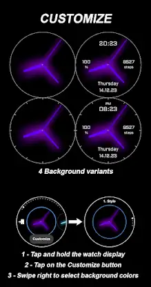 EY12 Purple Glow Watchface screenshot 4