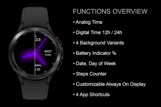 EY12 Purple Glow Watchface screenshot 3